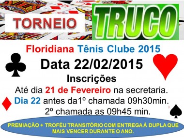 4TORNEIO DE TRUCO FEVEREIRO 2015