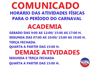 comunicado academia carnaval