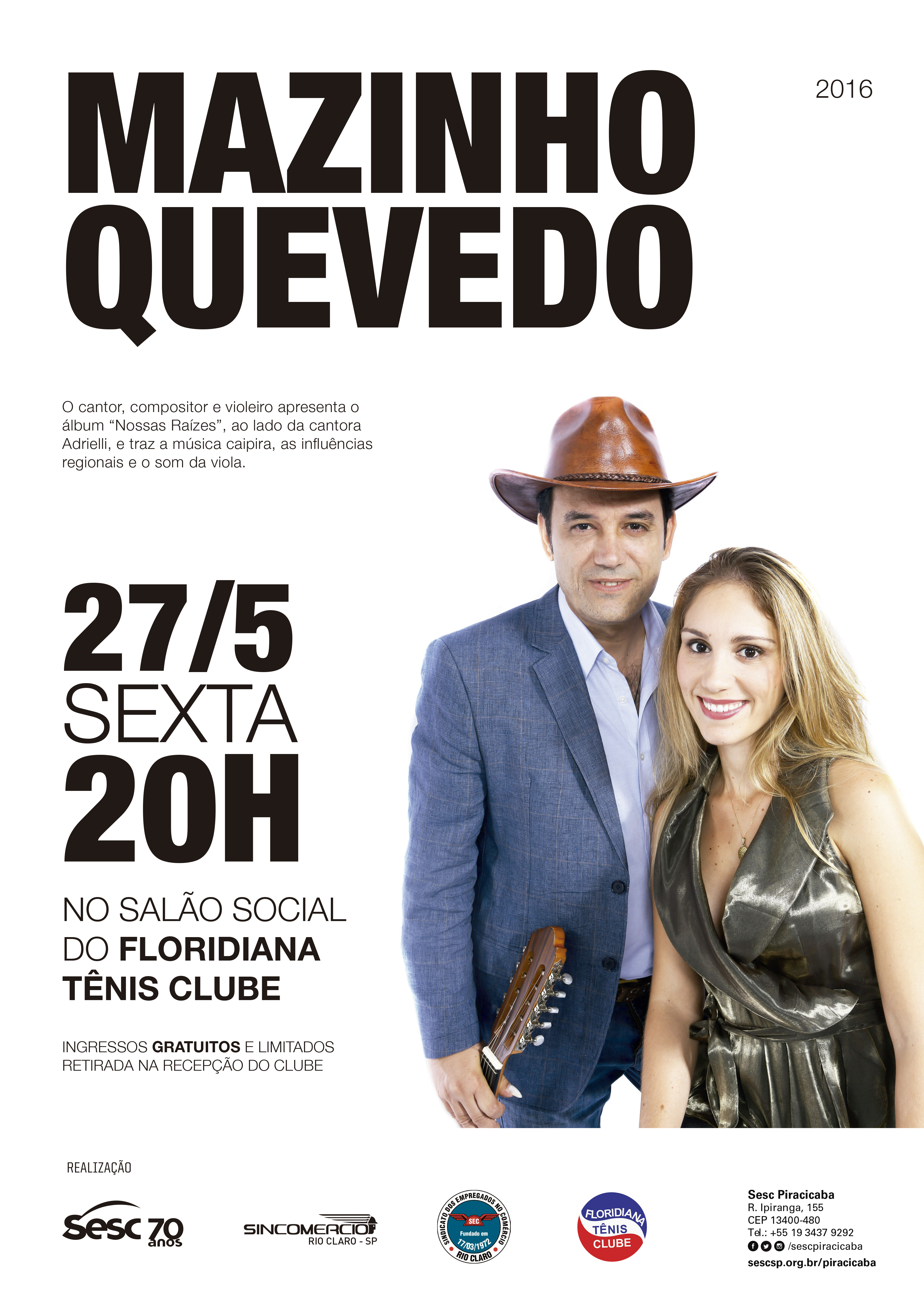 O violeiro Mazinho Quevedo lança novo CD em show gratuito no Sesc